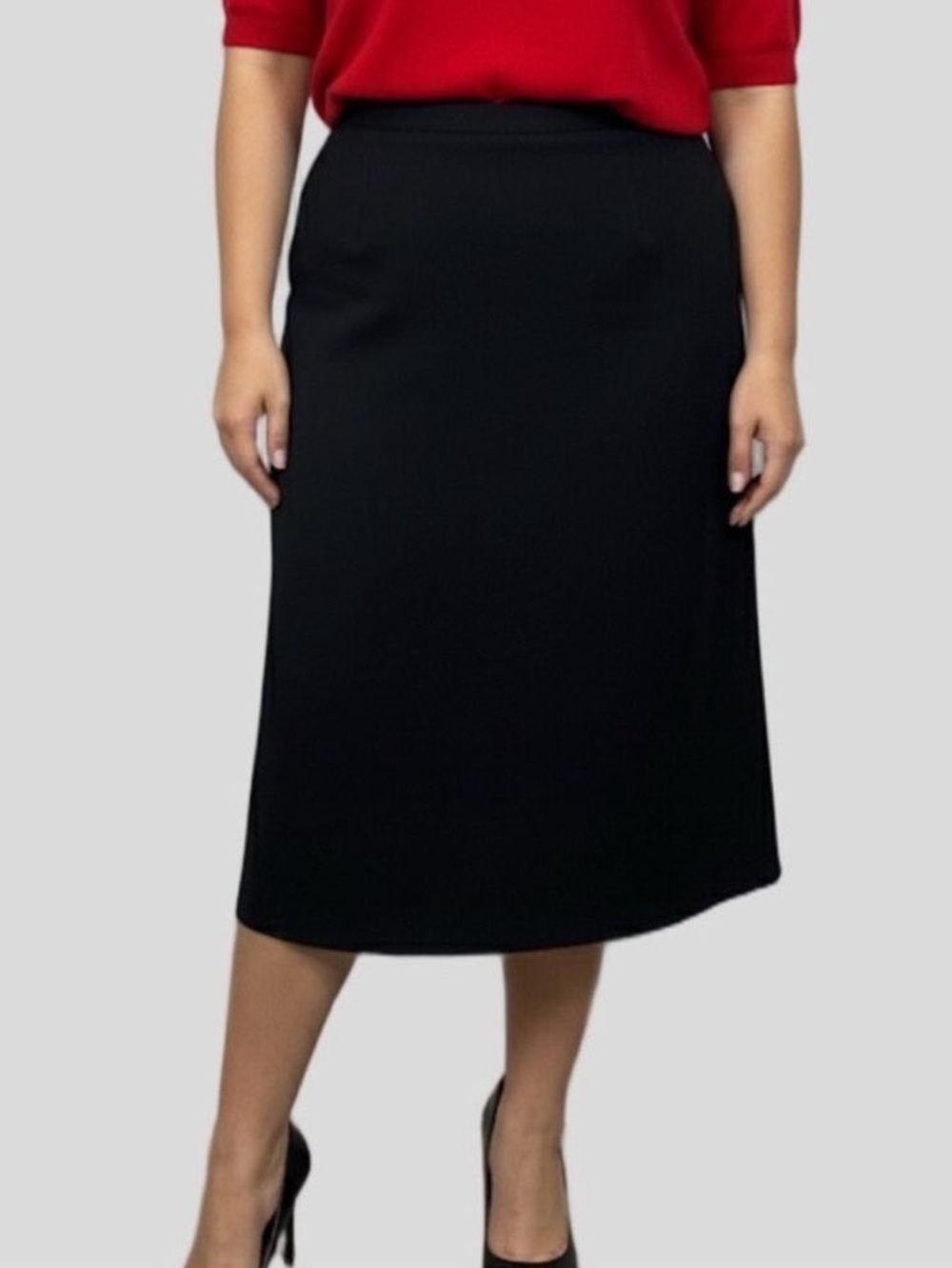 LOUBEN LAURA PETITES Navy Wool Skirt 16P